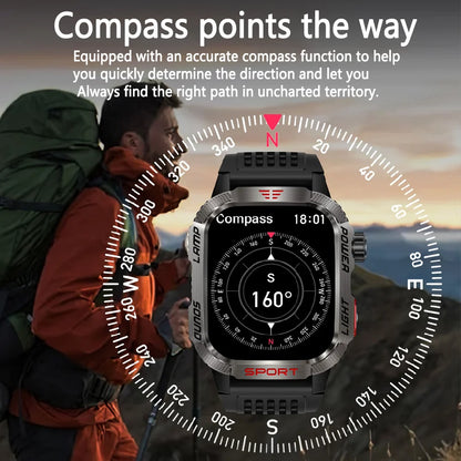 Huawei Xiaomi Military GPS Smart Watch Men - Flashlight Compass Waterproof