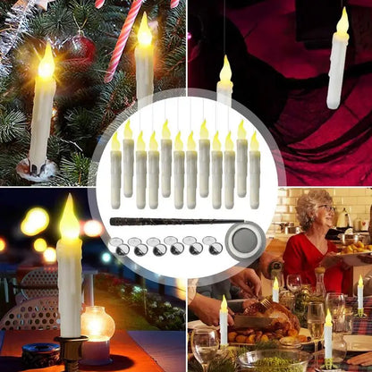 Magic Flickering Hanging Candles with Wand Remote