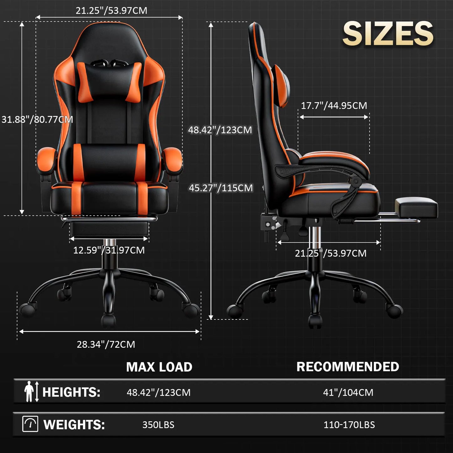 Ultimate Gaming Chair with Footrest - Reclining PU Leather Chair for Adults | Ergonomic Gamer Office Desk Chair