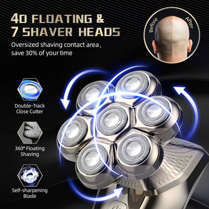 Electric 7 Blades Floating Razor & Hair Trimmer