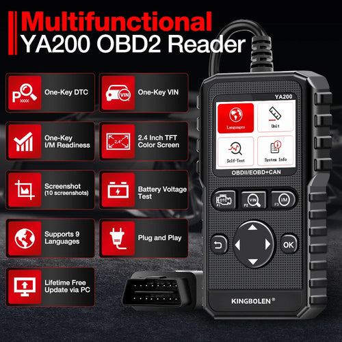 OBD2 Scanner | Multilingual Engine Code Reader, Voltage Test &amp; Free Lifetime Updates