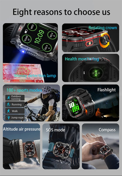 Huawei Xiaomi Military GPS Smart Watch Men - Flashlight Compass Waterproof