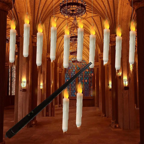 Magic Flickering Hanging Candles with Wand Remote