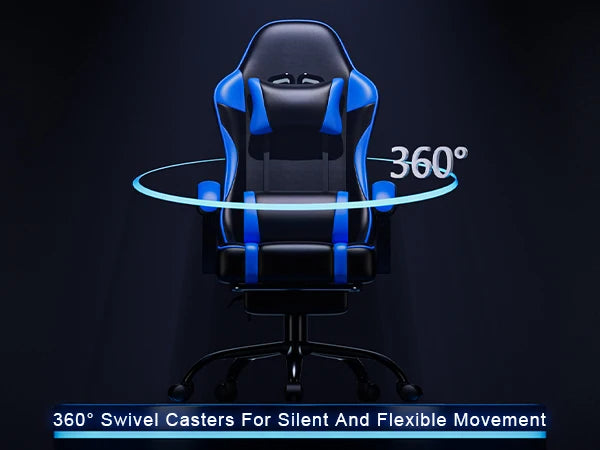 Ultimate Gaming Chair with Footrest - Reclining PU Leather Chair for Adults | Ergonomic Gamer Office Desk Chair