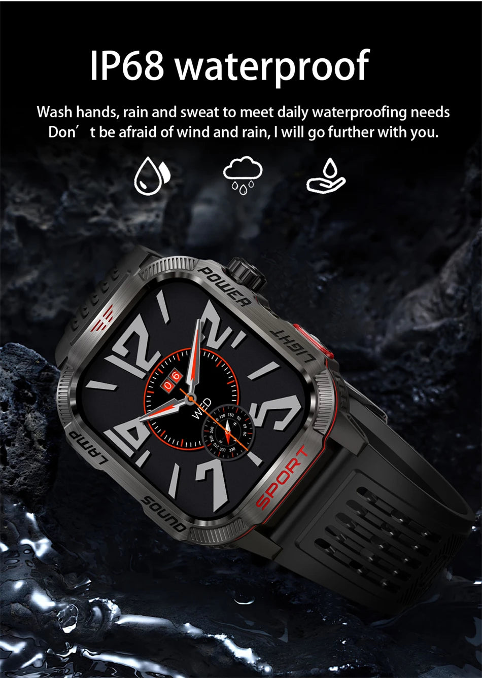 Huawei Xiaomi Military GPS Smart Watch Men - Flashlight Compass Waterproof