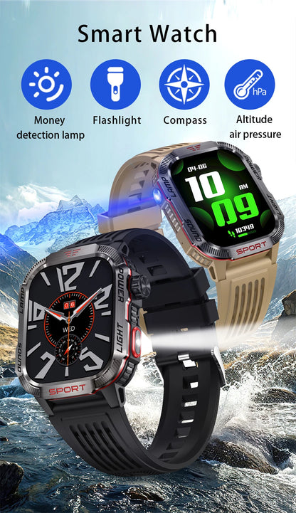 Huawei Xiaomi Military GPS Smart Watch Men - Flashlight Compass Waterproof