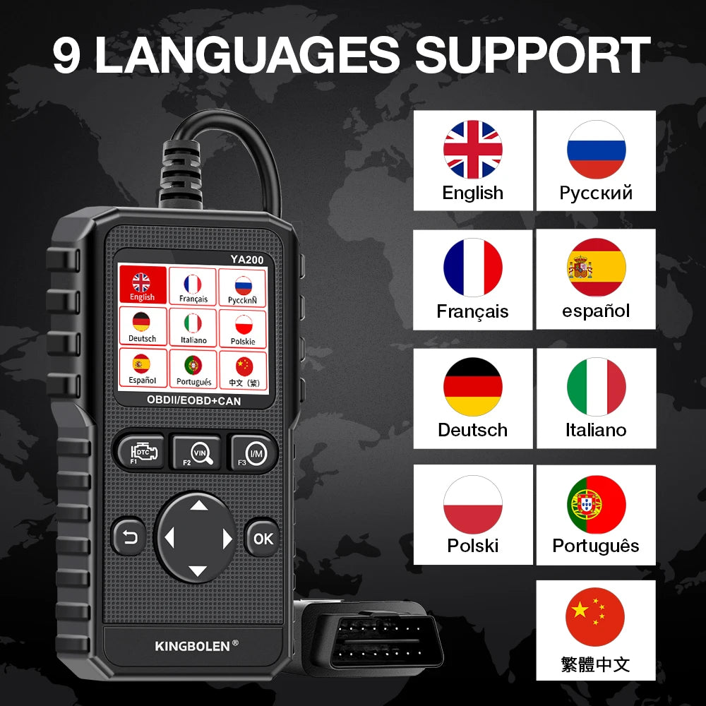 OBD2 Scanner | Multilingual Engine Code Reader, Voltage Test &amp; Free Lifetime Updates