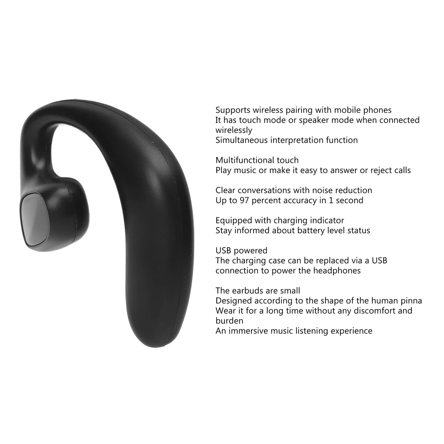 M8 Language Translator Earbuds Smart 144 Languages High Accuracy Wireless Bluetooth Two Way Translator Device