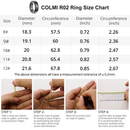 COLMI  Health Monitoring IP68 Smart Ring