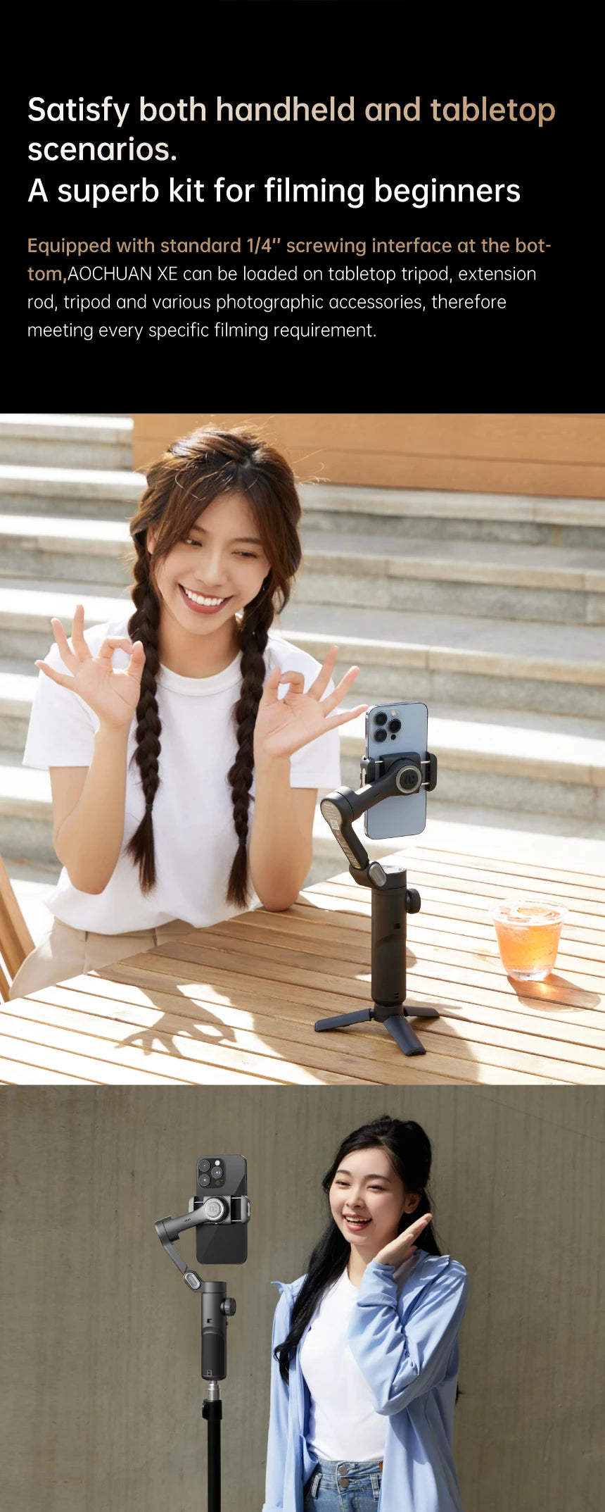 AOCHUAN 3-Axis Handheld Gimbal Stabilizer for Smartphone