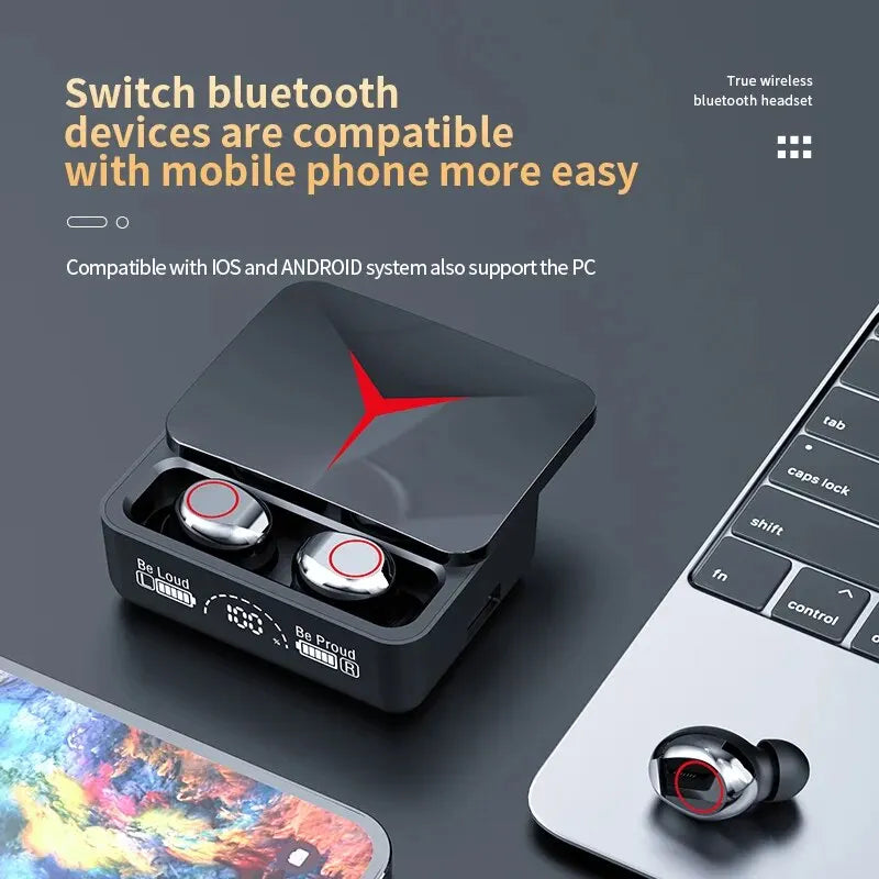 Original TWS M90 Wireless Gaming Earbuds | Bluetooth 5.3 Sport Headphones with Mic for iPhone & Xiaomi